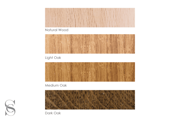 A color chart of different wood types.
